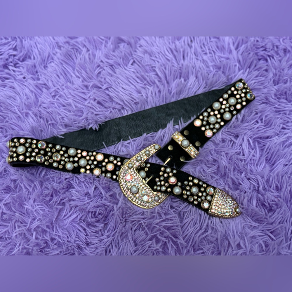 Michael Morrison studded Black Belt with Rhinestones